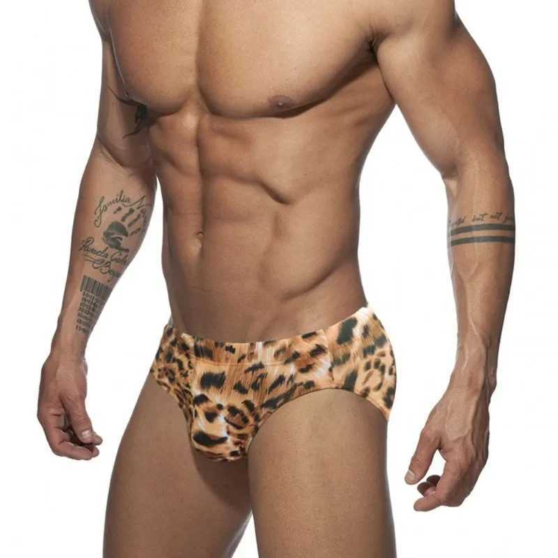 Tiger Stripe Swimwear for Mens Push Up Swim Trunks Bikini Sexy Padded Swimsuit Beach Shorts Surf Bathing Suit Gay Underwear M250218