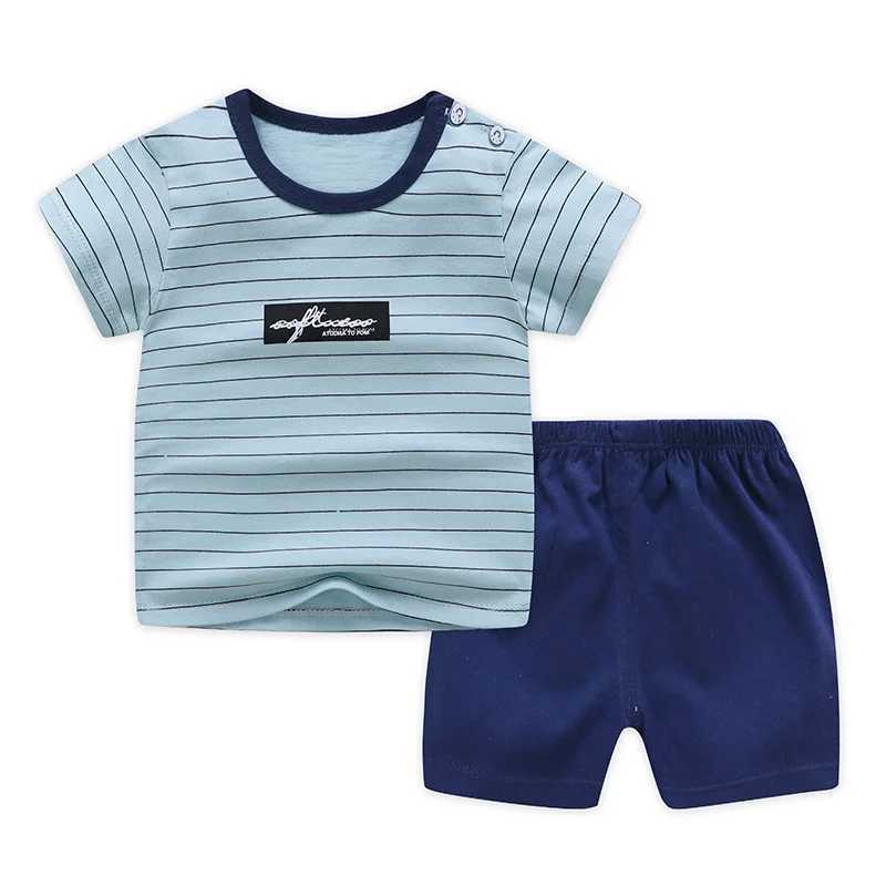 Casual Kids Clothes 2 Piece Set Clothing Green Cool Boy T-shirt + Shorts Clothing Boys Tracksuit Children Baby Clothes W250218
