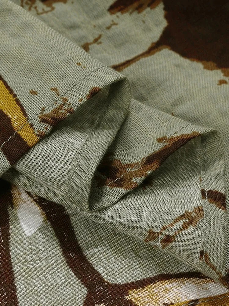 Vintage Floral Print Long Dress Summer Short Sleeve O Neck Oversized Boho Dress Women Cotton and Linen Maxi Sundress Beach Party 250213