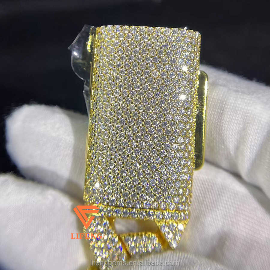 Miami VVS Moissanite Cuban Link Chain 20mm Iced Diamond Man Necklace 925 Silver Gold Plated Hiphop Fine Jewelry Bracelet Set