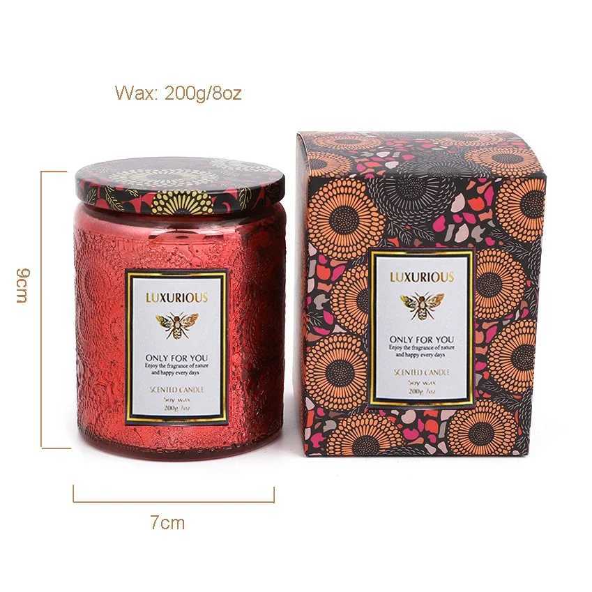 Fragrant Glass Jars Smokeless Soy Wax Stree Scented Candles Gift Box for Valentines Day Home Decorative 40 Hours X250218 W260303
