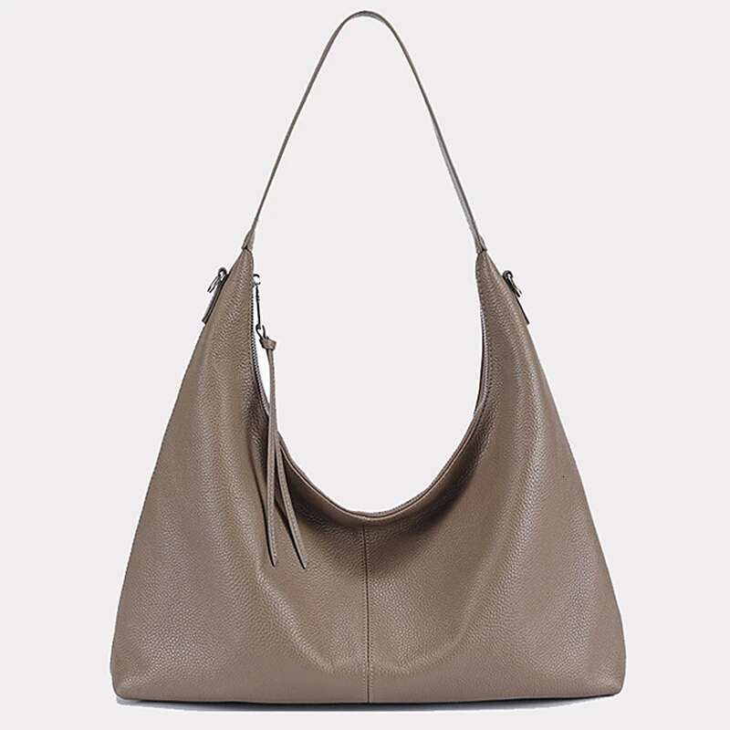 Hifashion Cow Genuine Leather Soft Hobo Shoulder Bags For Women 2025 Trend Designer Large Capacity Commuter Tote Ladies Handbags