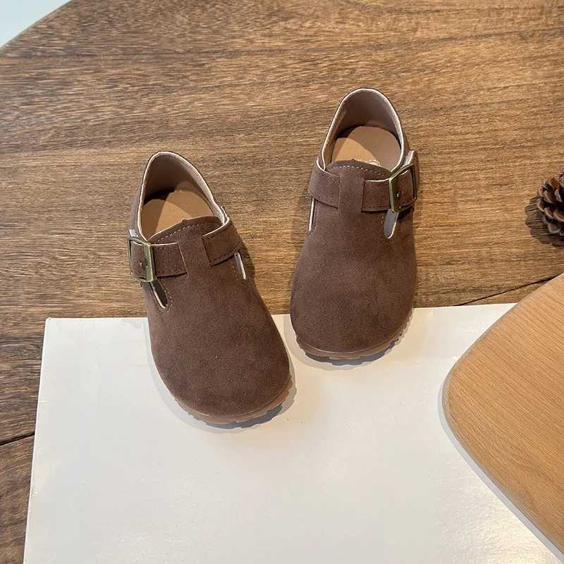 Boys Girls Flat Shoes Retro Non-slip Sweet Kids Moccasins Soft Sole 2024 New Fashion Children Leather Shoes Hook loop Elegant Z250217