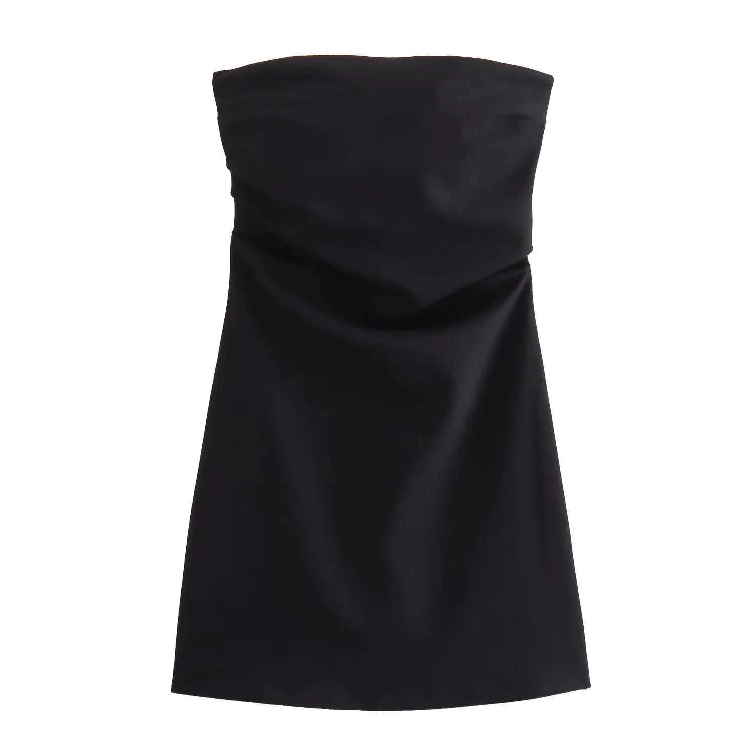 Basic Casual Dresses TRAF Dress Women Off Shoulder Corset Short Dresses Ruched Backless Blue Black White Dress Woman Sexy Bodycon Party Dresses H25217