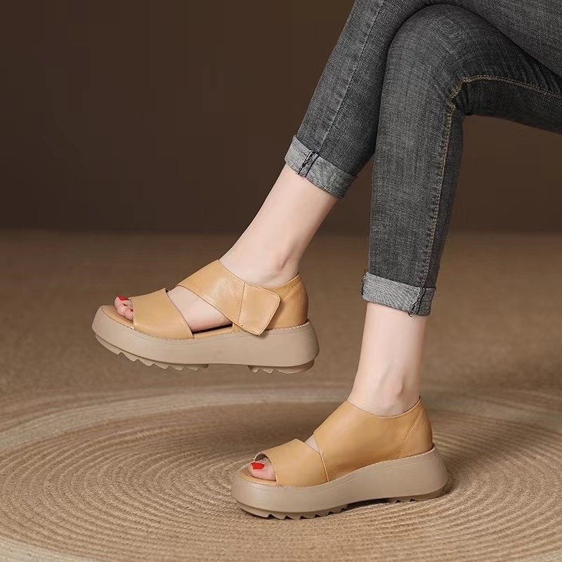 Hook & Loop sandals for women womens slippers slide thick soled black brown white yellow indoor outdoor casual shoes trainers sneakers 2025