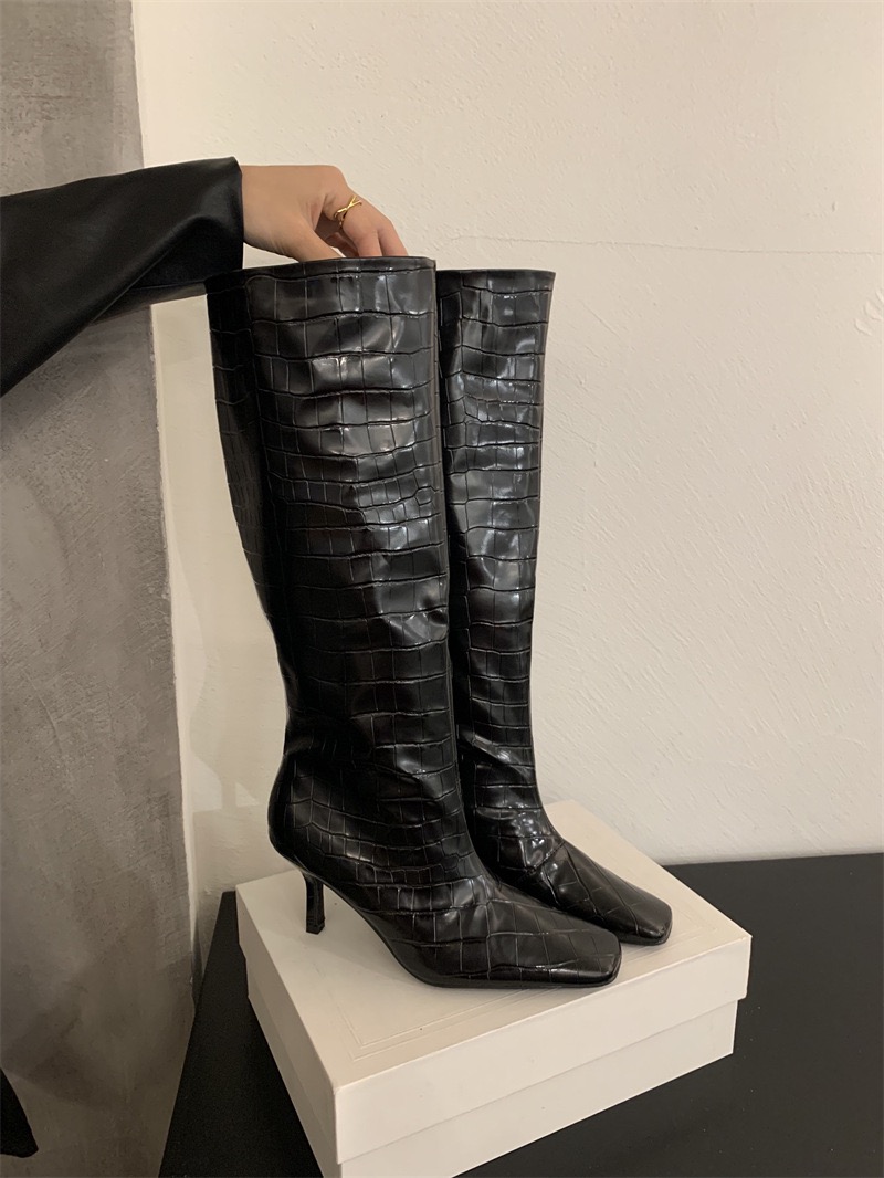 2025 new Eilyken Street Style Pointed Toe Women Knee-High Boots Sexy Slip-On Thin High Heels Shoes Banquet Prom atos De Muje 62c1