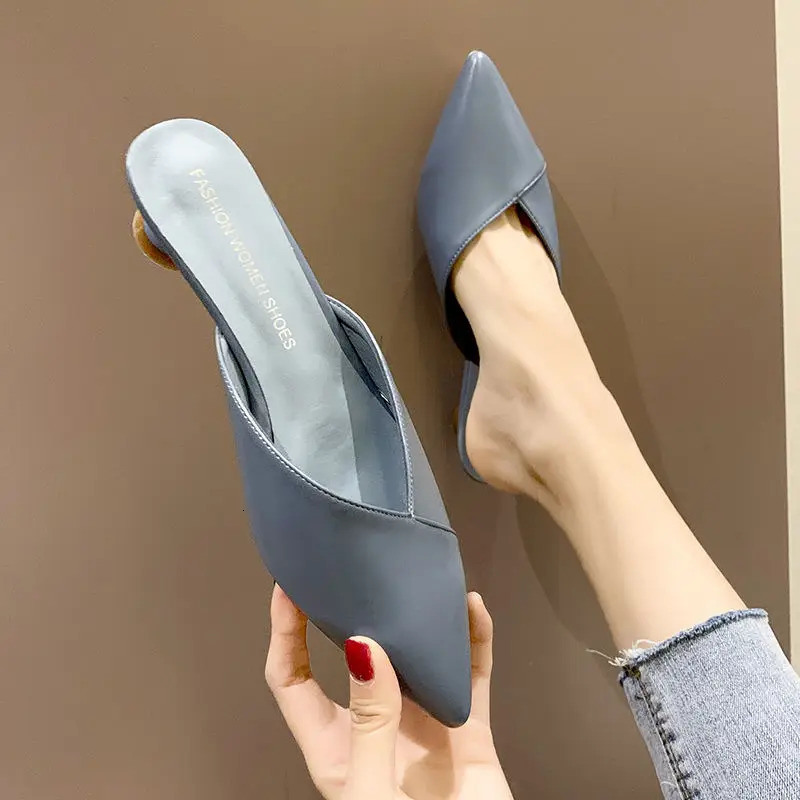 Womens elegant mule womens casual slider womens low boots fashionable womens Pointed shoes womens candy colored shoes 250213