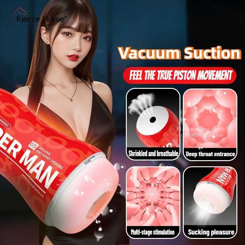 Vacuum Sucking Male Masturbation Cup Glans Hyposensitization Exercise Pocket PussySex Toy for Men Mastubator Blowjob W250218