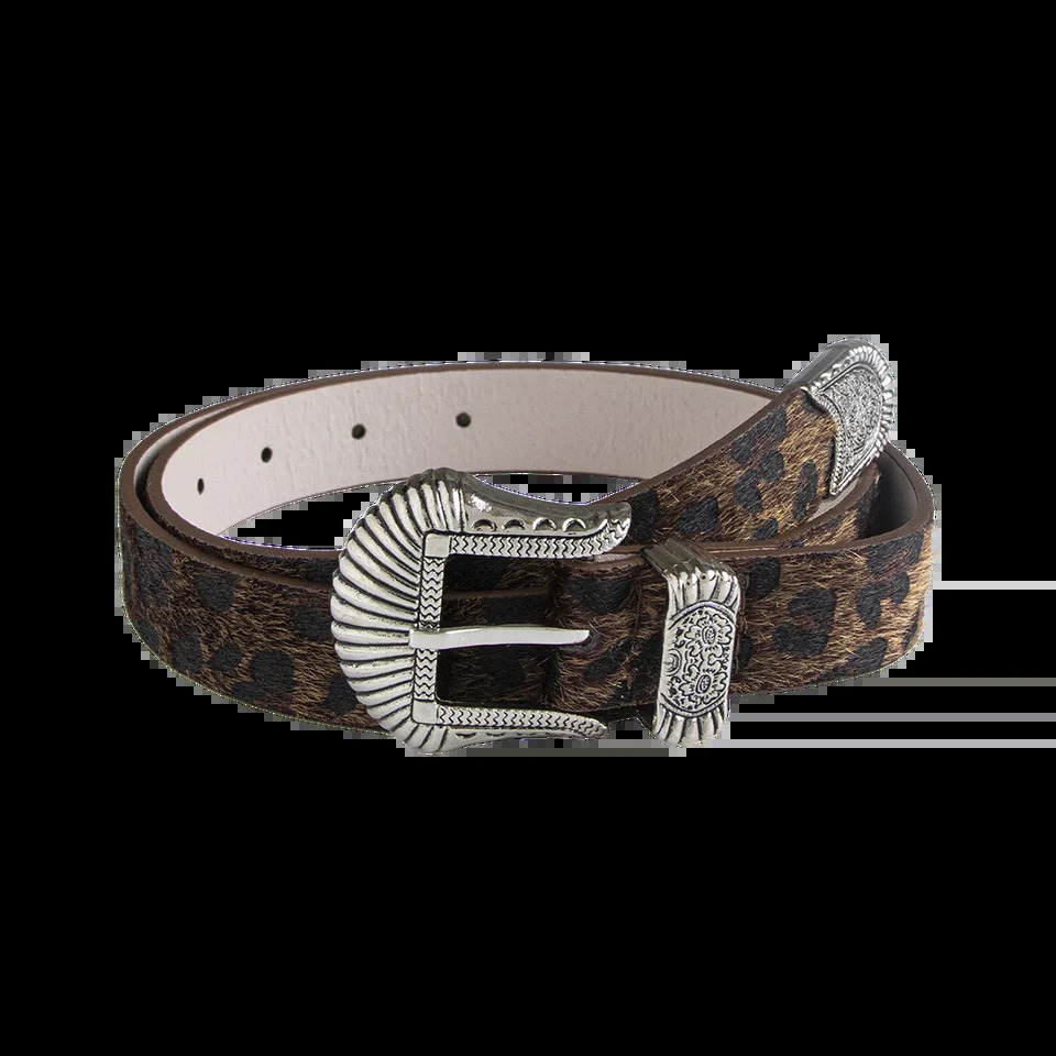 2.5cm Wide Leopard Print Pu Womens Belt Fashion Trend Y2k Hip-hop Punk Music Festival Clothing Accessories Thin Waistband 250306