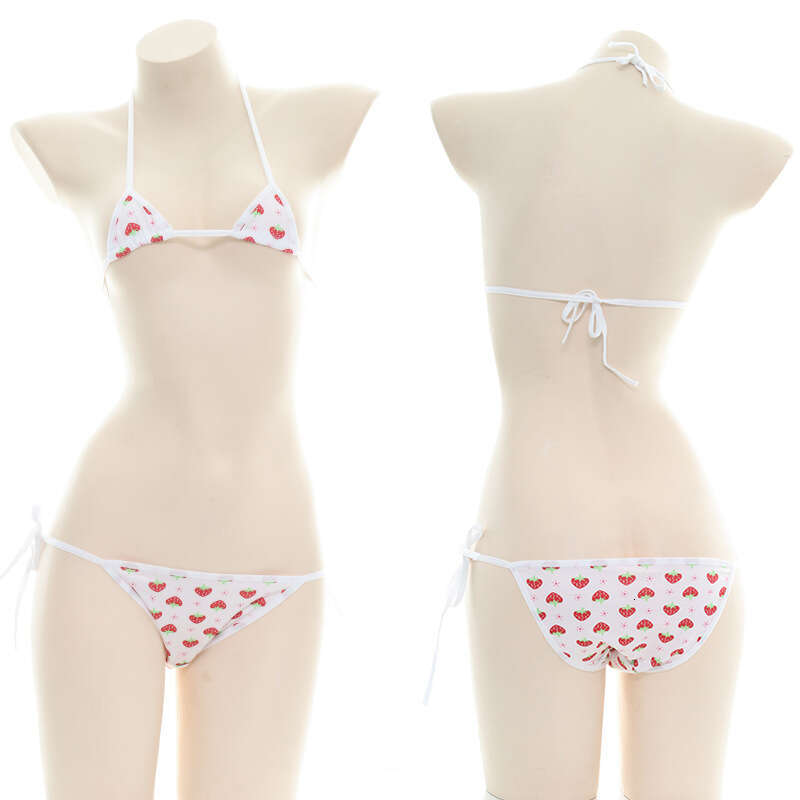Mini and Ultra Small Lace Up Strawberry Bikini Three-point Leakage Low Waist Set Split Underwear S0315 Designer Swimsuit Women New Product New Arrival