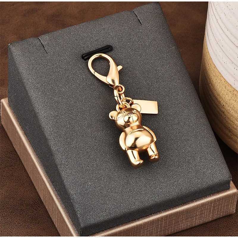 Keychains Lanyards Plush Wall Stuff New Fashionable Car Key Pendant Premium Bag Accessories Gold Bear Cherry Clover Butterfly Backpack Girl Gift H2502