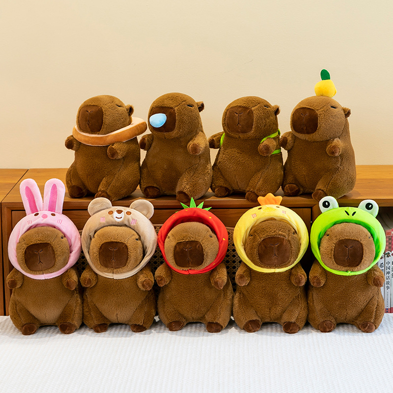 Wholesale cute turtle backpack capybara plush toys for children gift claw game prizes
