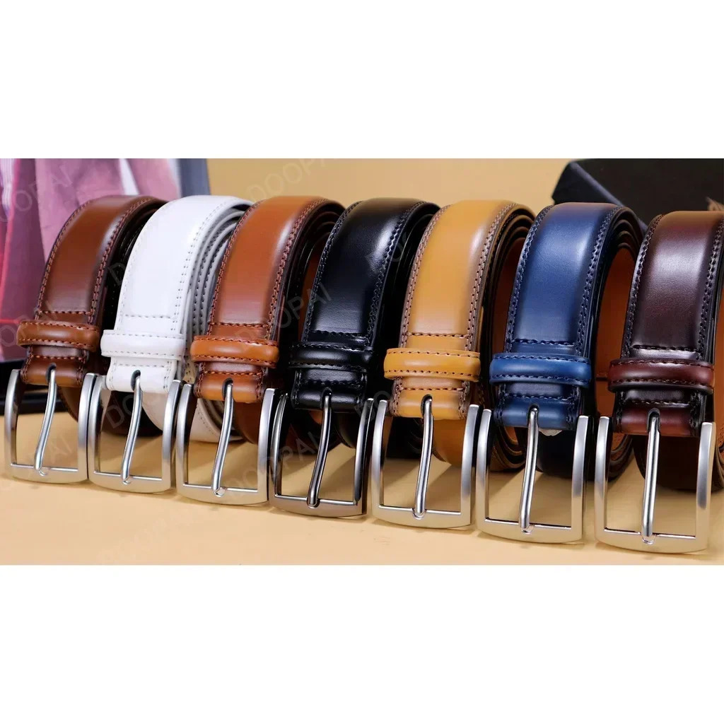 Mens Leather Belt Needle Buckle Belt Trendy Casual Genuine Leather LONG Large Belts Cowhide Mens Belt Plus Size Men Belts 250213