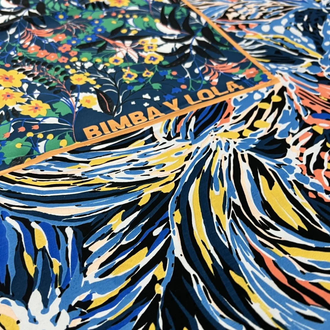 Foreign trade original order Spanish fashion product embroidered and printed multi style large square scarf 250213