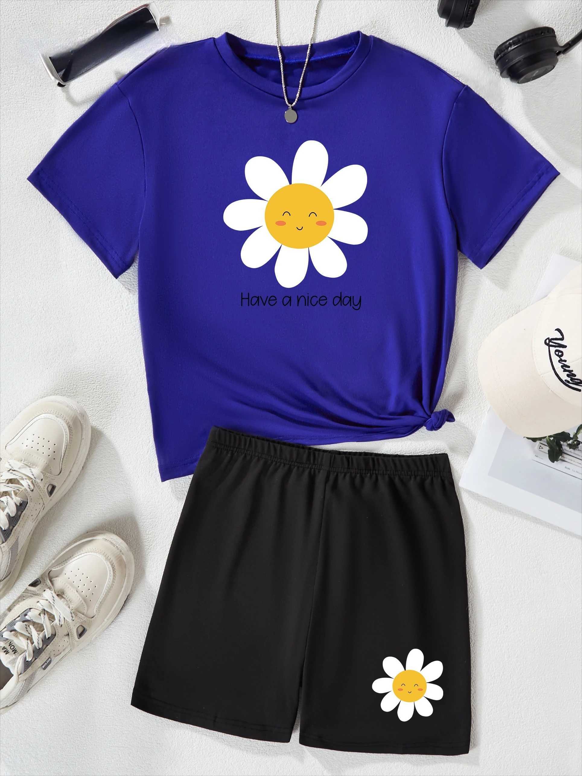 Summer Baby Girls Clothes Set Kid Girl Printed T-shirts and Shorts 2 Pieces Suit Children Short Sleeve Tracksuits W250218