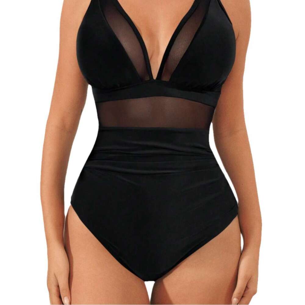 2025 New Solid Color Mesh Backless Sexy Bikini One-piece Swimsuit Designer Bikini Skimss Bathing Suits for Women Swimming Suit for Women New Product N