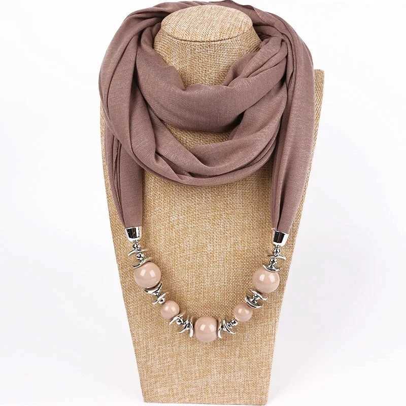 1 Pcs Women New Fashion Scarves Collar Pendant Scarf Necklace W250218