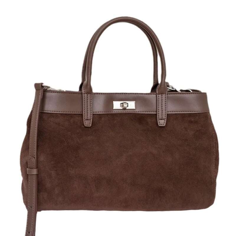 Genuine Leather Fashion Women Tote Coffe Designer Brand Shoulder Crossbody Ladies Bag For Woman Brown Handbag Black