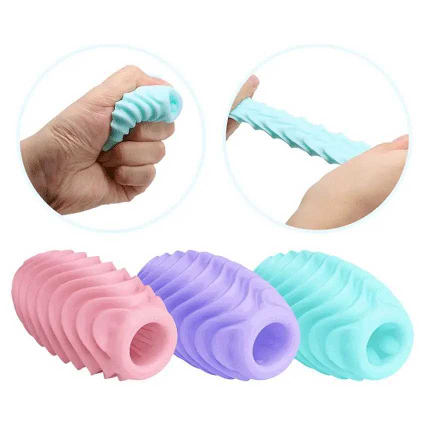 Male Pocket Cat Masturbation Egg Portable Stimulating Penis Massager Silicone Stretchable Masturbator Adult Sex Toy W250218