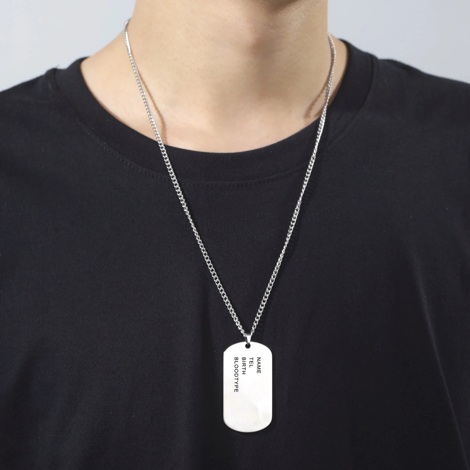 Military Army Tactical Personalized Bar US Dog Tag Necklace Soldier Name Chain Custom War Gift For Man Stainless Steel Jewelry 250210