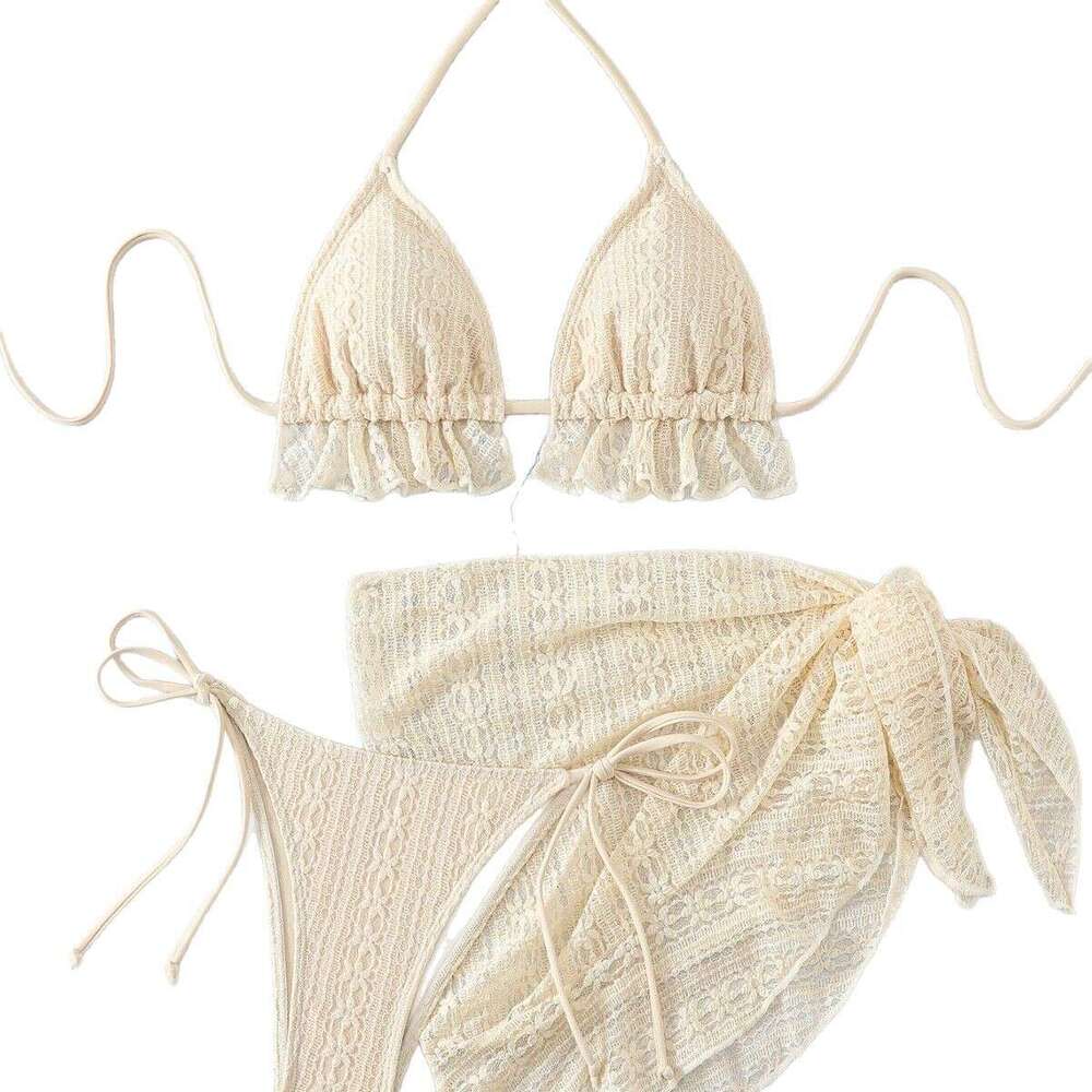 2025 Bikini New Splicing Advanced Sensual Lace Up Hot Spring Swimsuit Women's 3-piece Set Designer Swimwear Porno One Piece Swimsuit New Arrival 