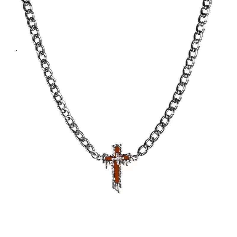 Cross Cold Wind Titanium Steel Men's Necklace with Female Crowd Design High end Sweater Hip Hop Collar Chain