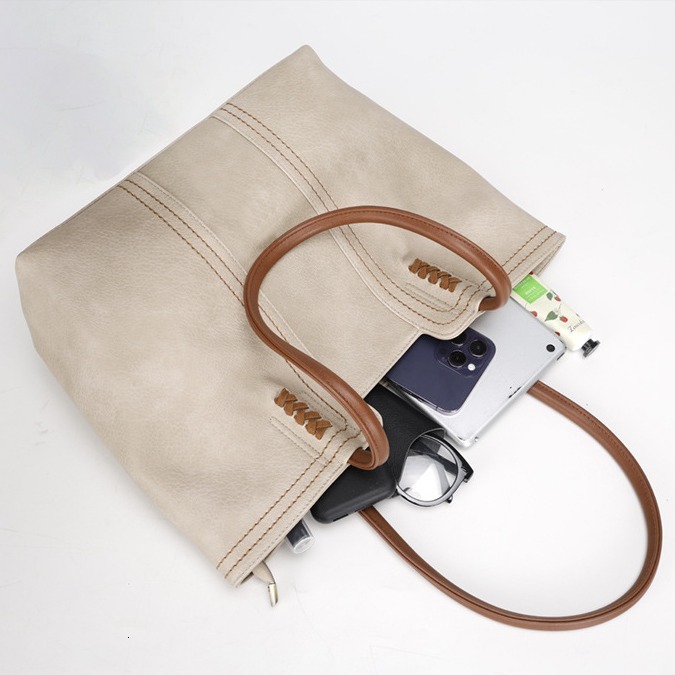 Designer Designer Korean Version 2024 New Fashionable, Atmospheric, Simple Tote Large Capacity Mother And Child Bag, Women's Single Shoulder Hand