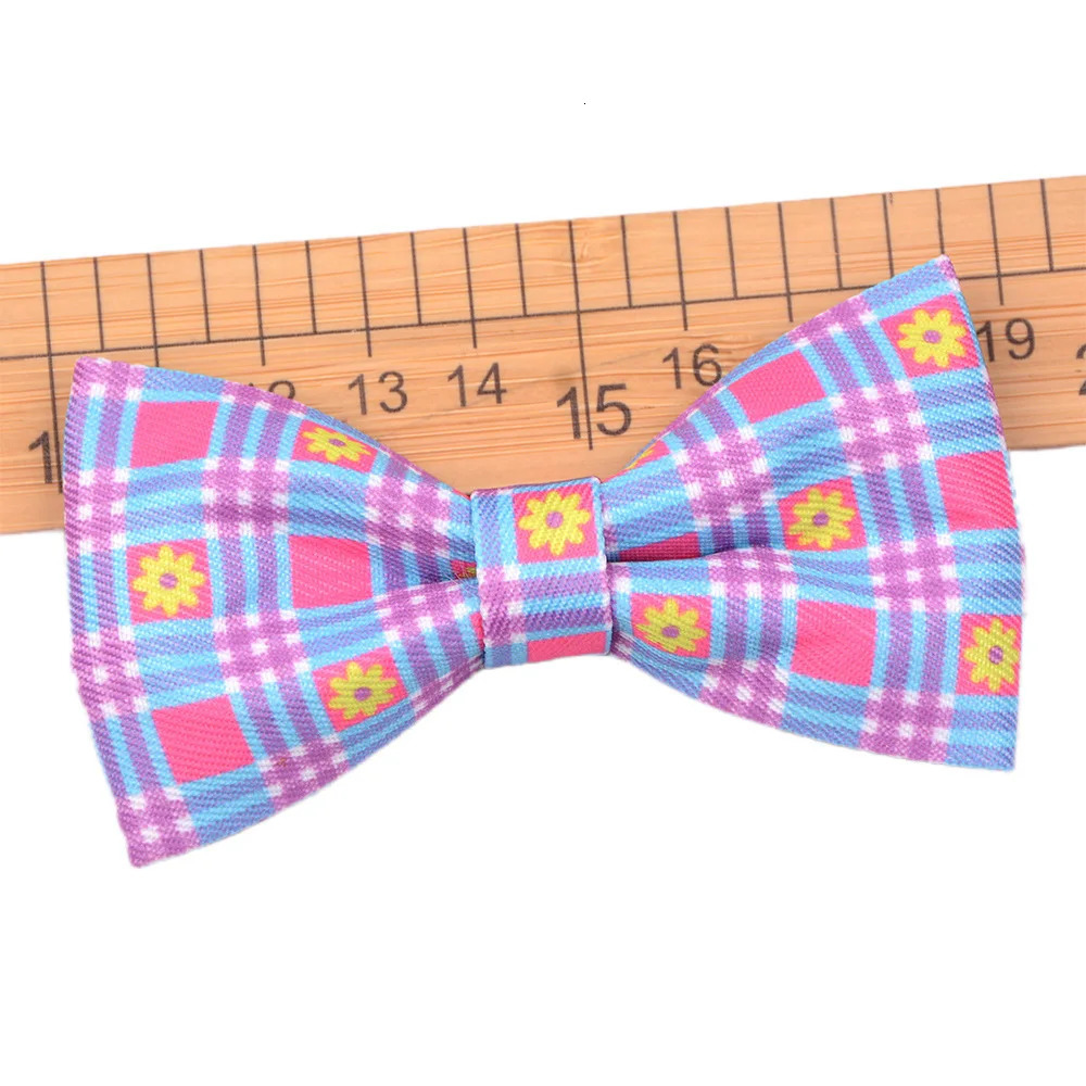 50/100pcs Spring Plaid Style Dog Bowtie Removable Dog Bows Dog Collar Accessories Pets Grooming Accessories Dog Supplies 250218