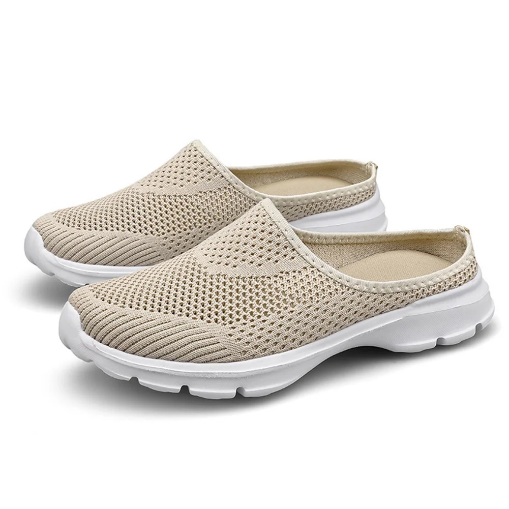 Unisex Walking Mules Sneakers Breathable Slip On Shoes Lightweight Closed Toe Slides Open Back for Women Men 250217