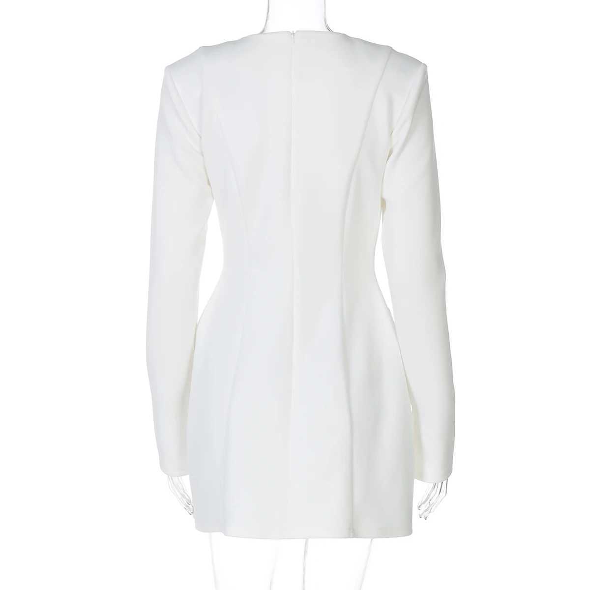 Basic Casual Dresses Lygens V Neck Long Slve Zipper Back A Line Patchwork Mini Solid WomenS Dresses Wholesale Fashion Gown Fashion Winter Clothes H252