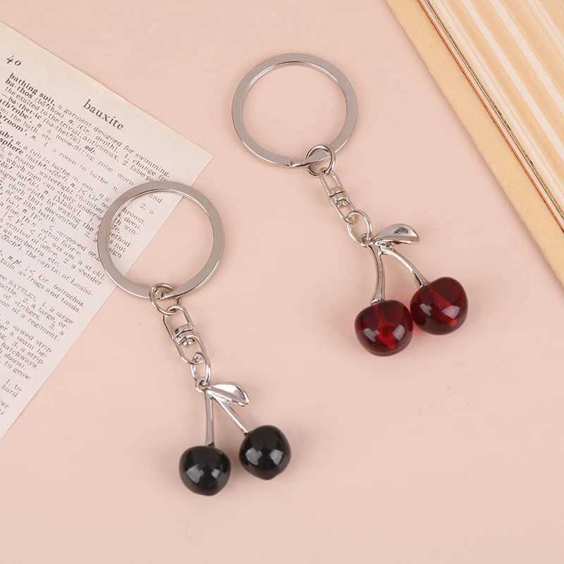 Keychains Lanyards Fashion cherry keychain pendant car key mens gift womens handbag DIY jewelry accessories H250217