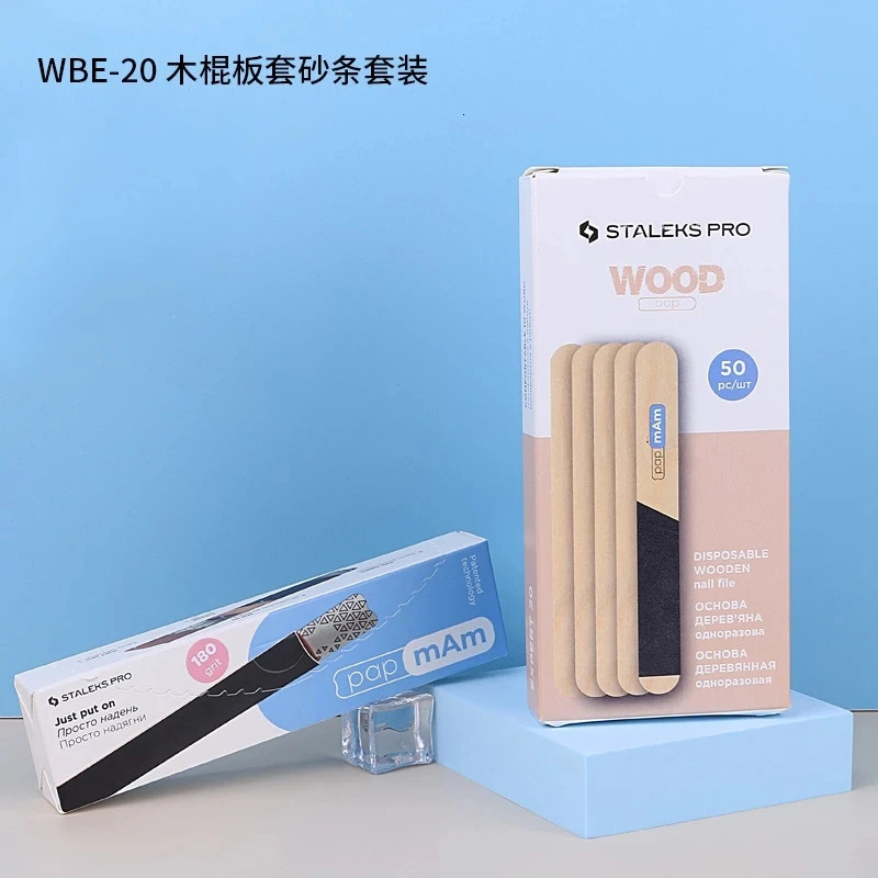STALEKS Disposable Wooden Stick Nail File Nail Sand Strip High Quality Manicure Sanding Strip Rubbing Strip Nail Makeup Tool 250214