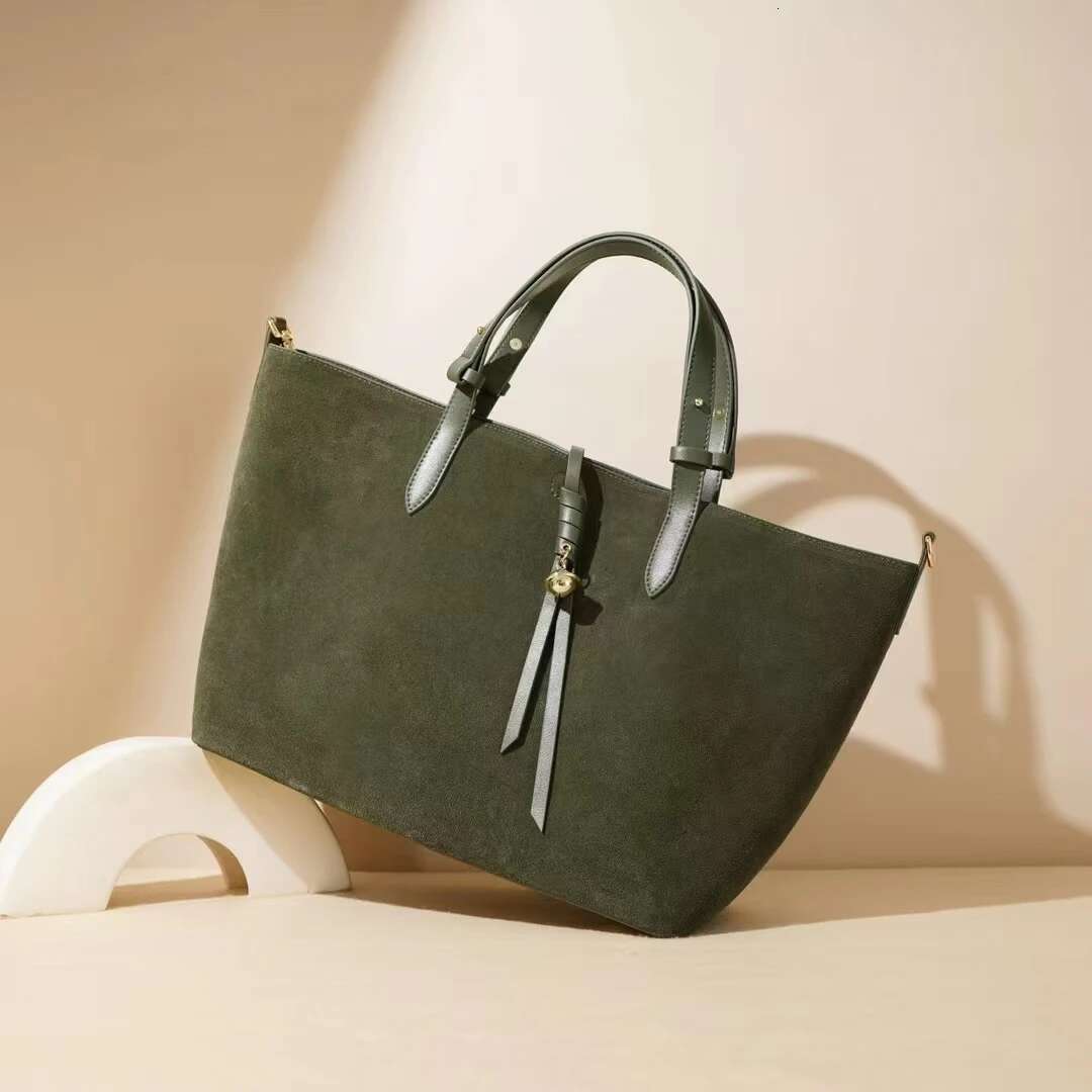 Brand Design High Quality Suede Handbag For Women Fashion Large Capacity Genuine Leather Hobo Tote Bags