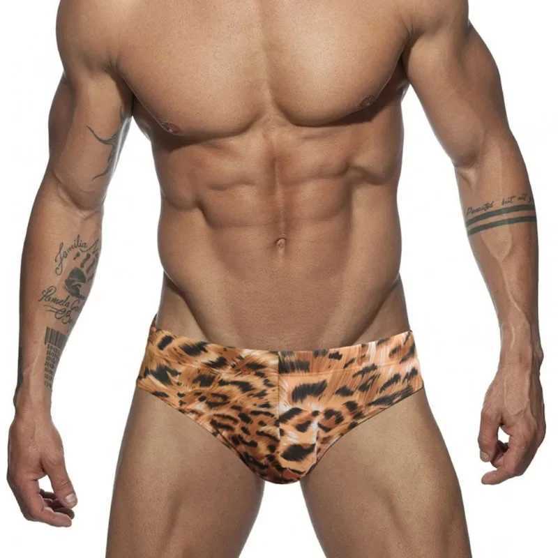 Tiger Stripe Swimwear for Mens Push Up Swim Trunks Bikini Sexy Padded Swimsuit Beach Shorts Surf Bathing Suit Gay Underwear M250218