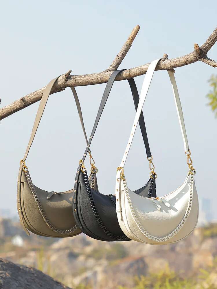 YANATARI Genuine Leather Dumpg Large Capacity Minimalist Crossbody Women Female Fashion Underarm Bag