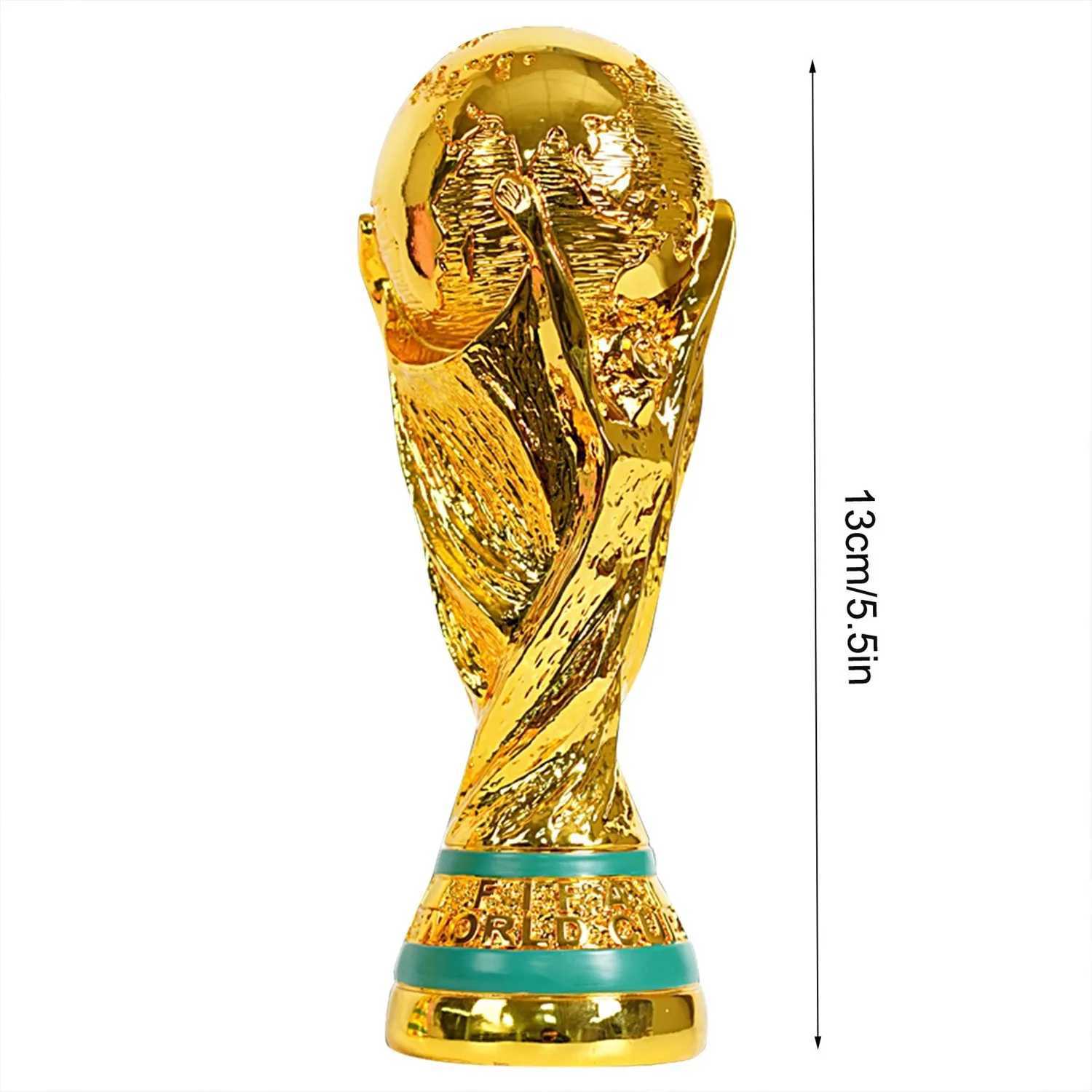 Golden Resin Football Trophy s Soccer Trophies Resin Ornament 2024 New Football Fan Gift Home Office Decoration Craft W250217