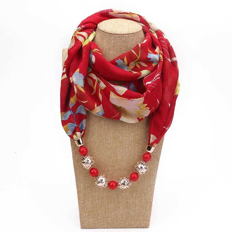 Printing Jewelry Statement Necklace Pendant Scarf Women Bohemia Neckerchief Foulard Femme Accories Hijab W250218