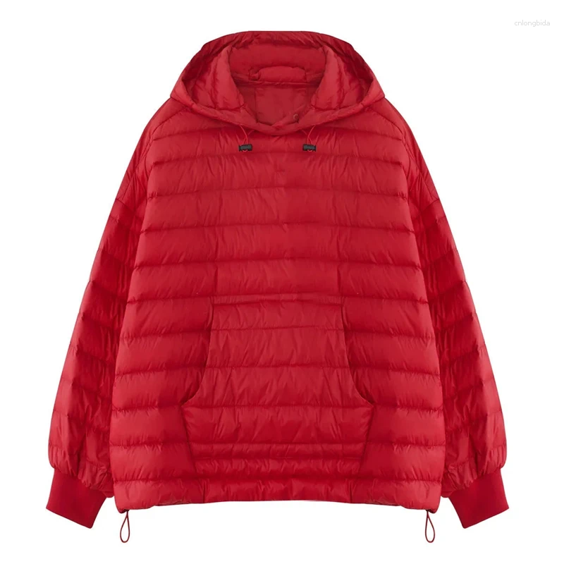Women's Trench Coats Winter Parka 2025 Hooded Korean Version Ladies Down Cotton Jacket Lightweight And Thin Padded Lady Coat