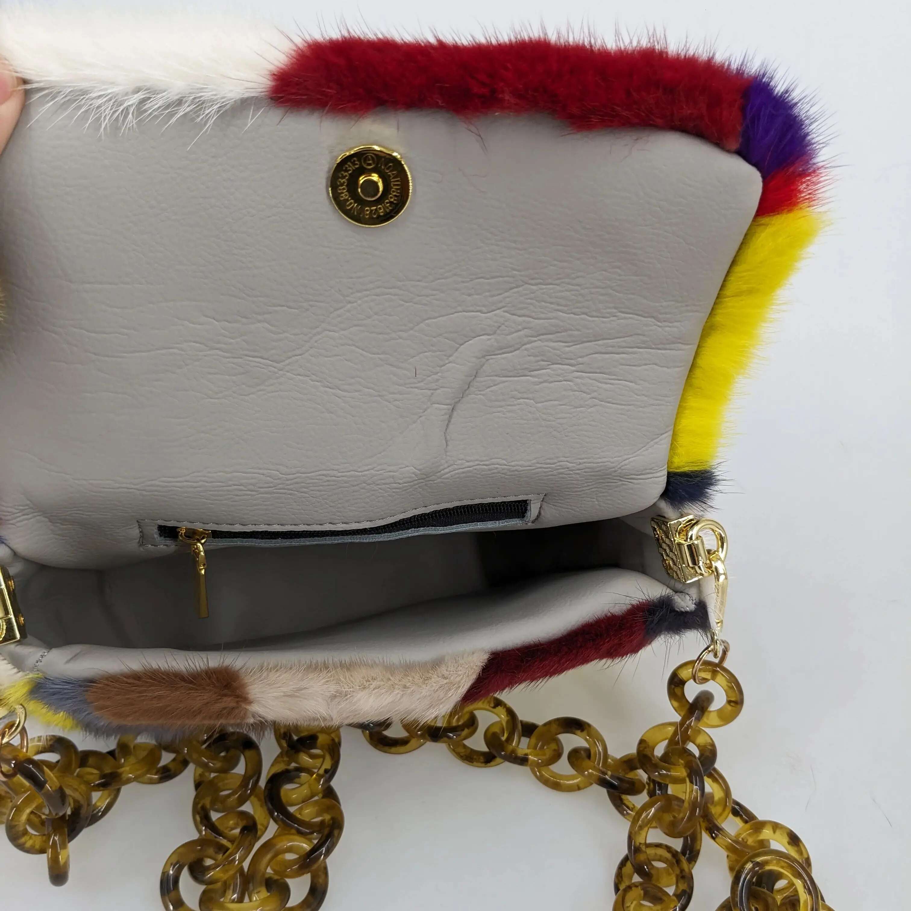 real mink fur multicolour for women Shoulder Crossbody bag