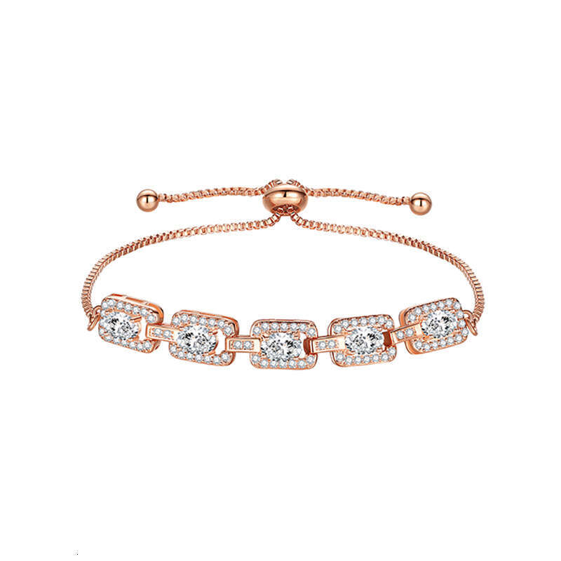 Geometric zircon bracelet with a light temperament and trendy women's style, adjustable for 2024 new trend