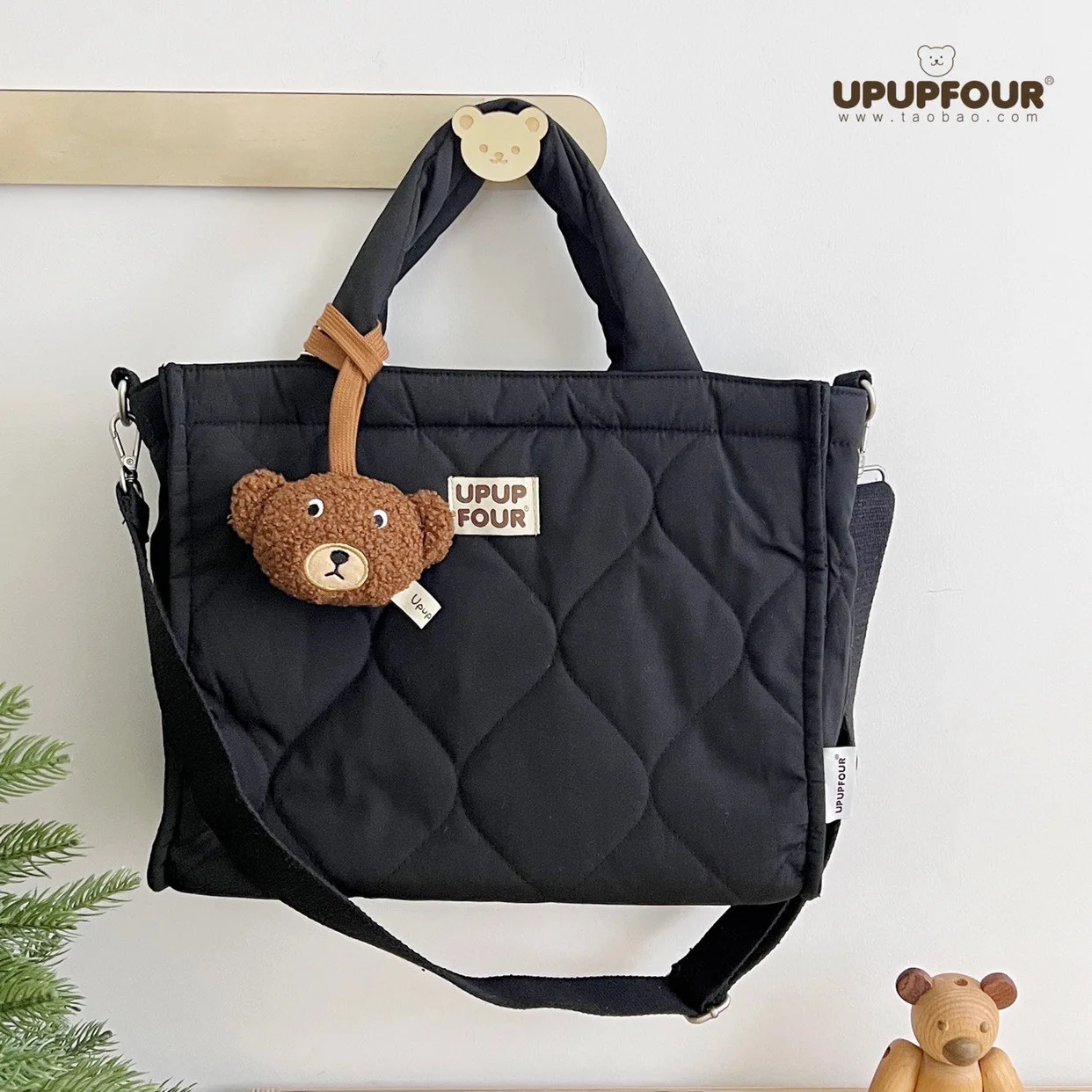Korean Bear Mommy Bag Tote Maternity Bag Baby Stroller Hanging Bag Nappy Bags Multifunctional Storage Handbag Baby Stuff 250218