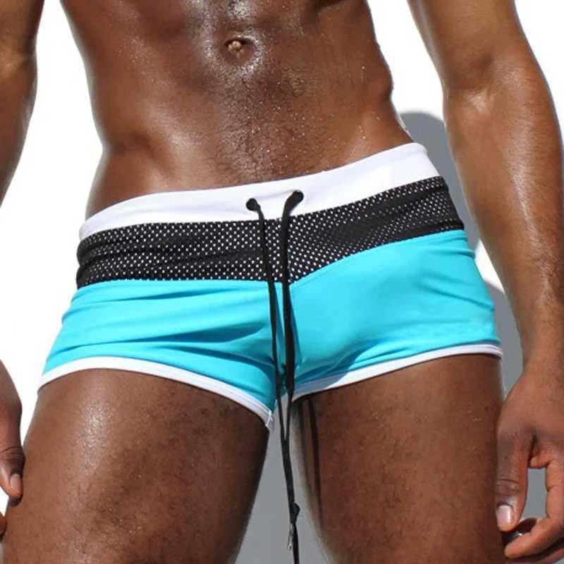 Summer Swimwear Mens Beach Swimming Trunks Sexy Low Waist Waterproof Swimsuit Nylon Quick Dry Sport Bathing Surfing Underwear M250218