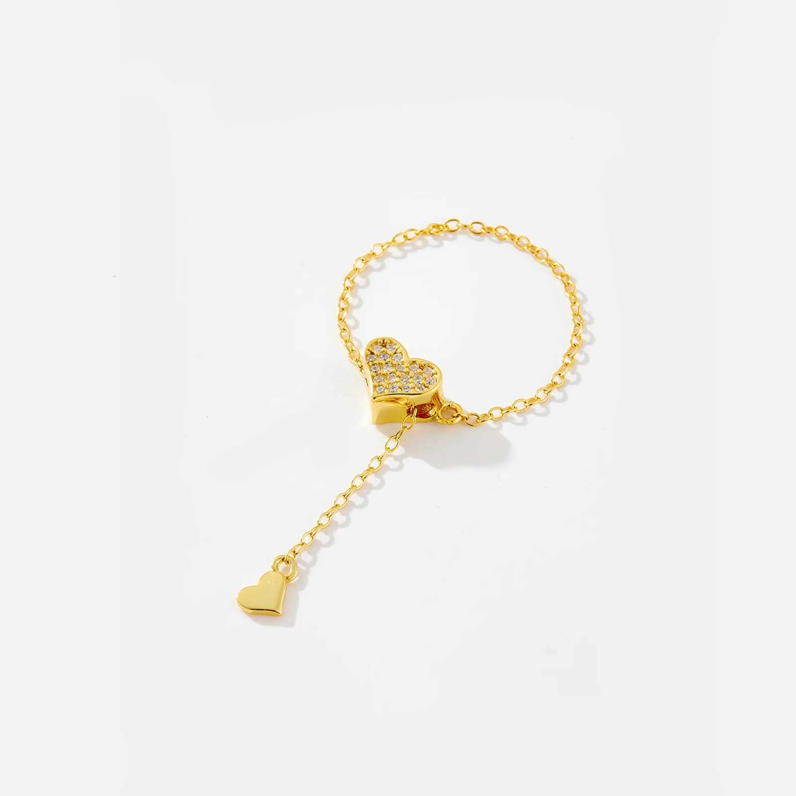 VEWANT Women 925 Sterling Silver Heart Zircon Adjustable Flexible Fix Pulling Rings Birthday Party Fashion Fine Jewelry 250214