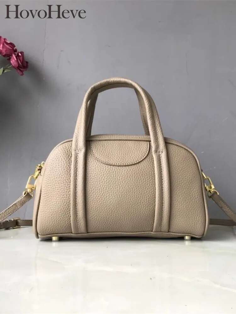 Office Ladies Boston Fashion Cowskin Genuine Leather Sg Bag Women Handbag Tote New Casual Single Shoulder Crossbody Bags