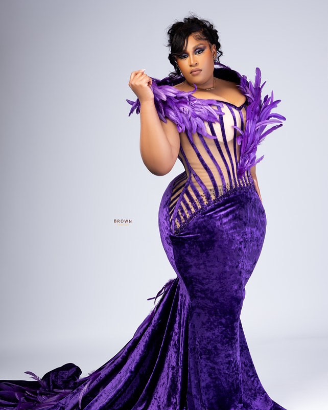 Aso Ebi 2025 Purple Mermaid Prom Dresses Feather Beaded Velvet Sheer Neck Evening Formal Party Second Reception Birthday Gowns Dress For Special Occas
