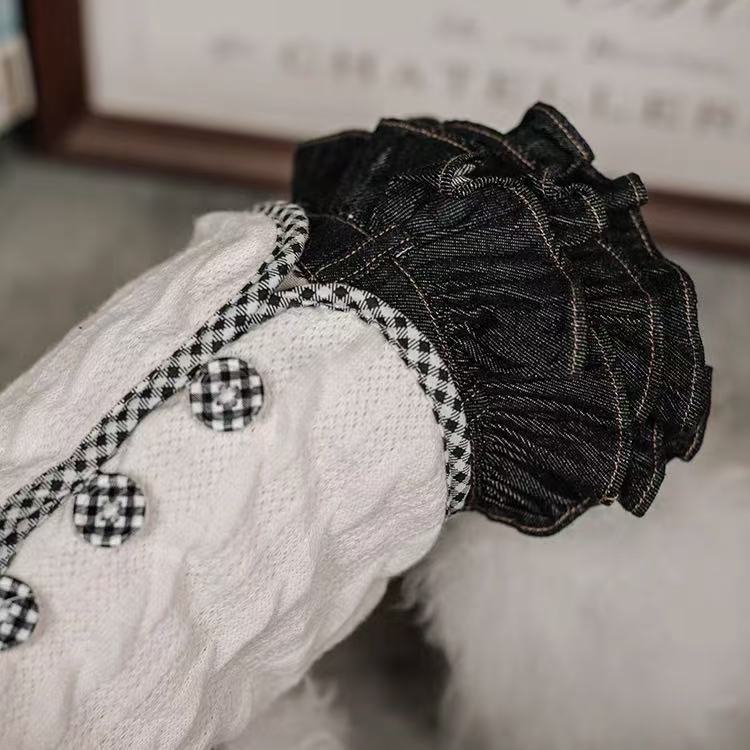 Fashion Designer Dog Clothes New Cotton Jean Cake Dress Small Dog Skirt