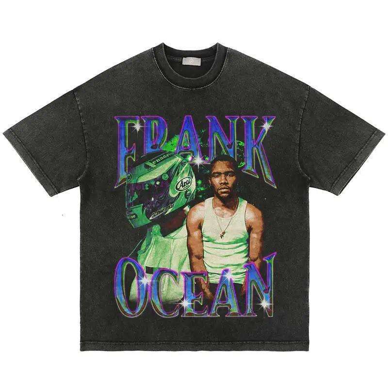 Men Summer Short Sleeve Vintage Washed Portrait Graphic