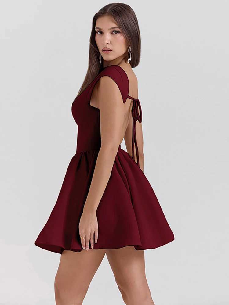 Basic Casual Dresses Fantoye Sexy Backless A-line Women Dress Black Slveless High Waist Dress Female Autumn Slim Elegant Party Clubwear Vestidos H2521