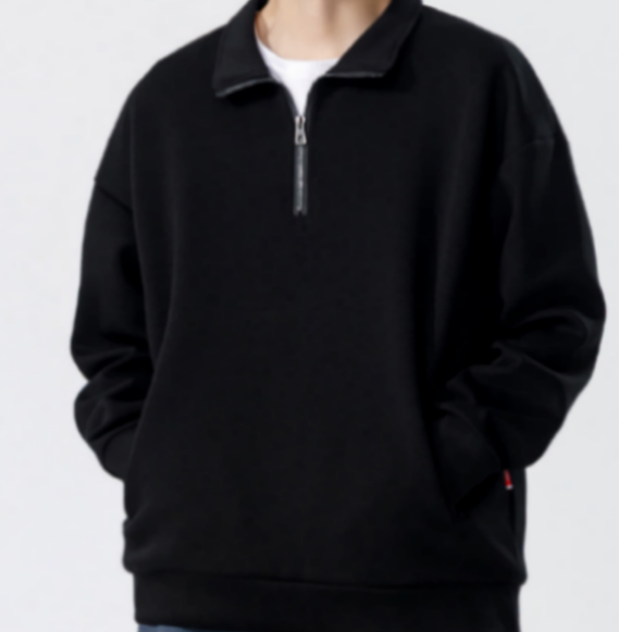 151 Round Neck Sweatshirt for Men Spring and Autumn Style Loose Solid Color