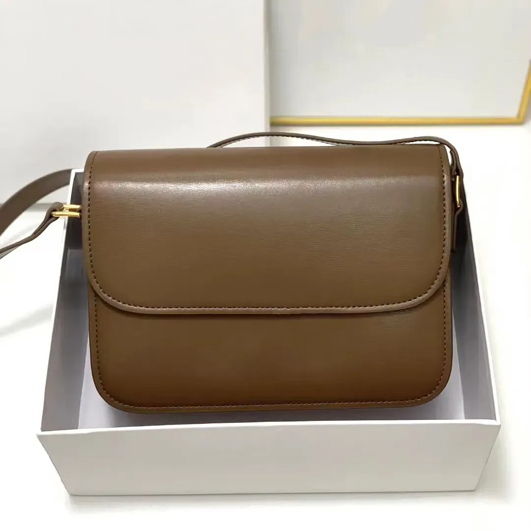 designer bag teen triomph bag leather cowhide bag Crossbody bag Fabric printing bag Saddle bags